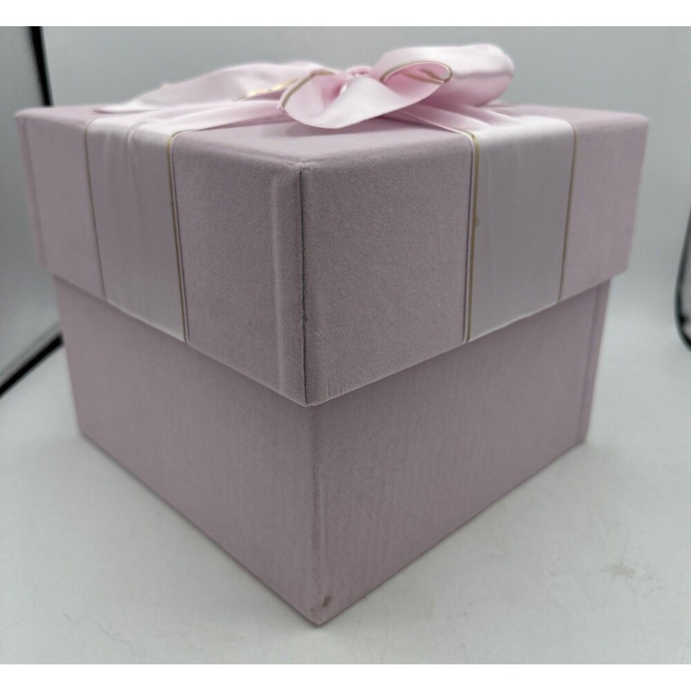 Papyrus Gift Box Pink Felt With Satin Bow Square - Picture 3 of 16